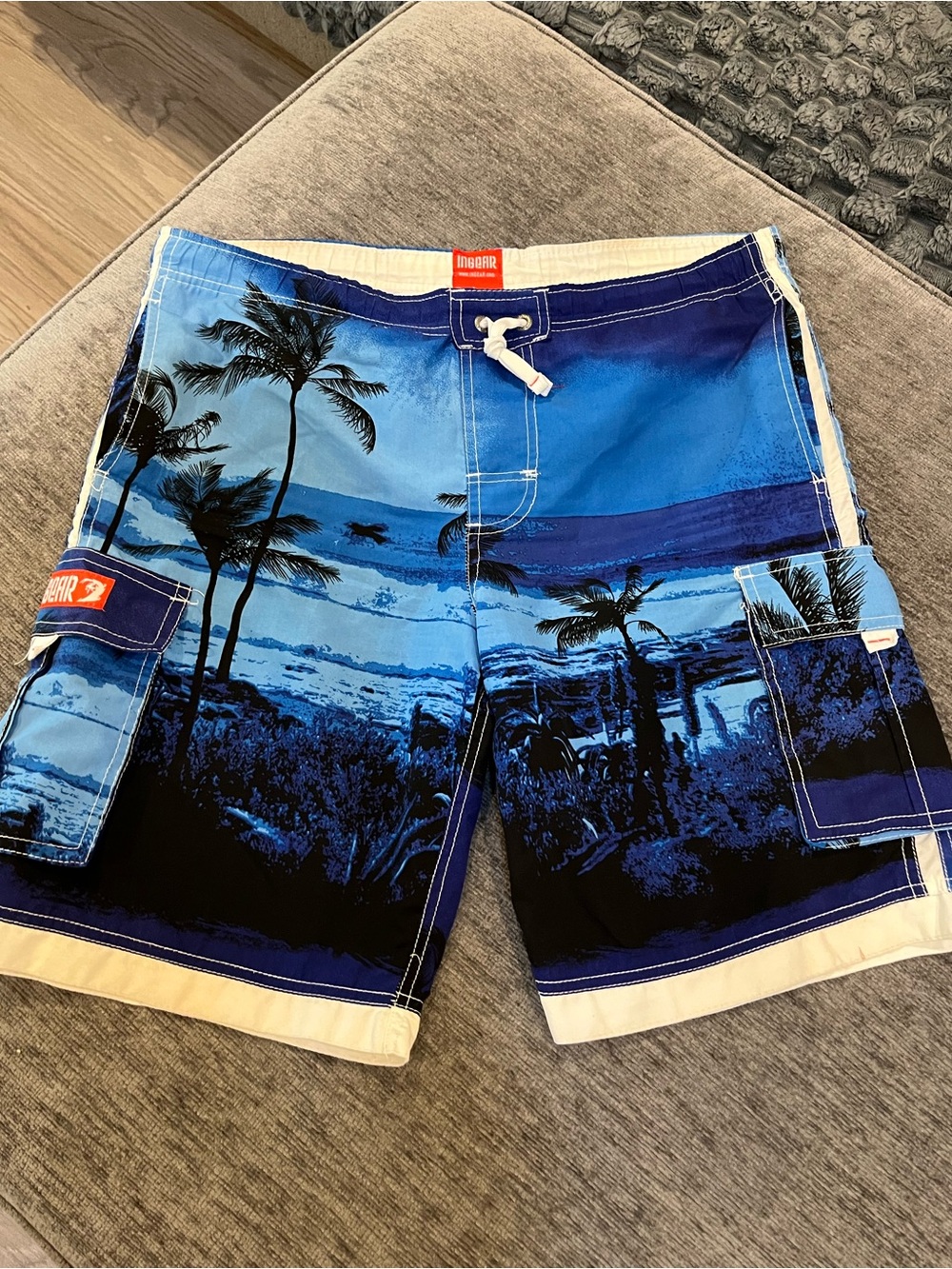 Ingear Blue Palm-Scene Men’s Swim Board Shorts